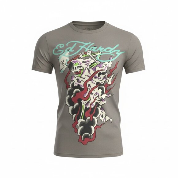 Ed Hardy Skull Graphic T Shirt Y2K Streetwear NWT Large - Picture 2 of 4